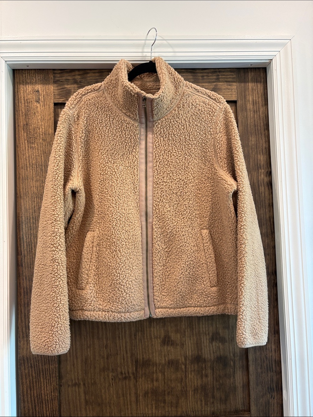 Old Navy Tan Teddy Sherpa Full-Zip Jacket - Women